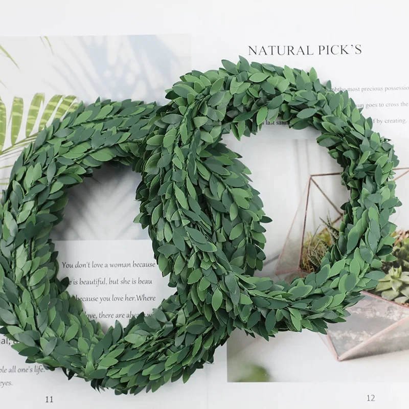 Christmas Wreath Fake - 7 mètres fil de fer feuille