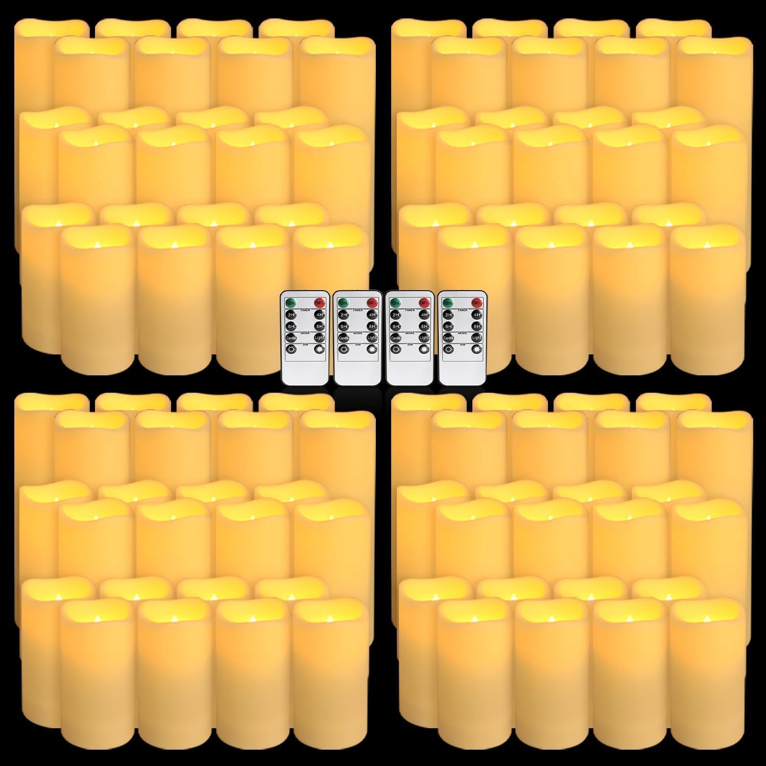 Holiday Candle Set - Ensemble de 96 bougies LED imperméables