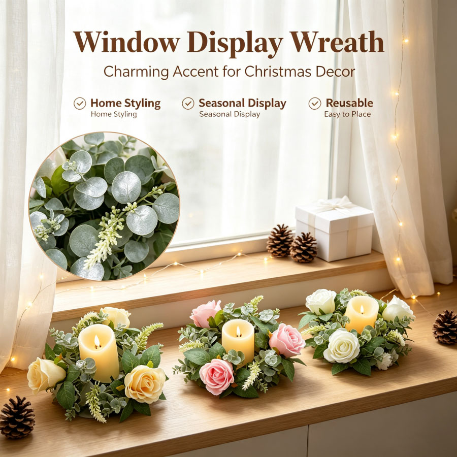 Guirlande florale en forme de  - Christmas Wreath Fake avis et prix